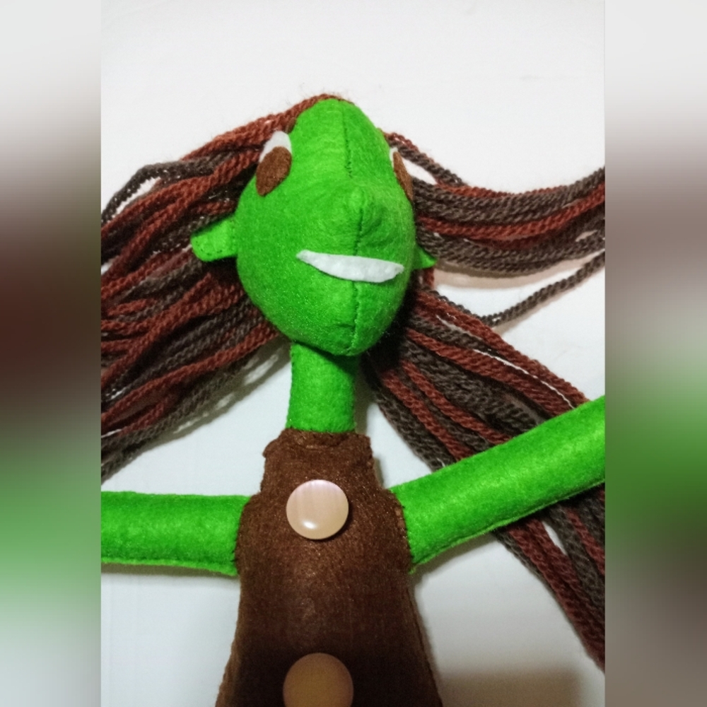 Hand-sewn Felted Stuffed Doll